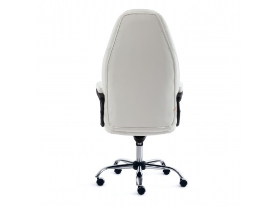 Кресло BOSS люкс хром (кожзам/белый) в Набережных Челнах