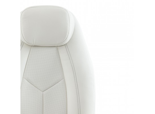 Кресло BOSS люкс хром (кожзам/белый) в Набережных Челнах