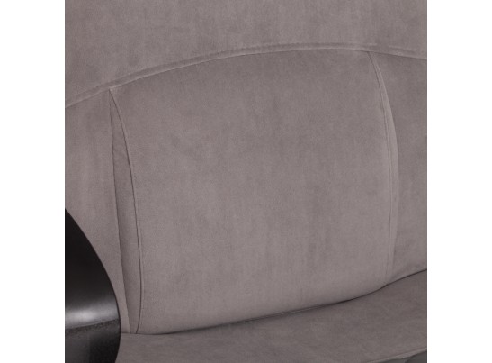 Кресло ADVANCE (флок/кожзам/серый/металлик) в Набережных Челнах