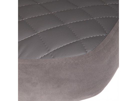 Кресло ADVANCE (флок/кожзам/серый/металлик) в Набережных Челнах