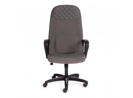 Кресло ADVANCE (флок/кожзам/серый/металлик) в Набережных Челнах