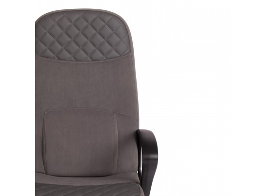 Кресло ADVANCE (флок/кожзам/серый/металлик) в Набережных Челнах