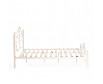 Кровать двуспальная CANZONA 160 Белый (butter white) Wood slat base