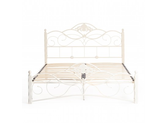Кровать двуспальная CANZONA 160 Белый (butter white) Wood slat base