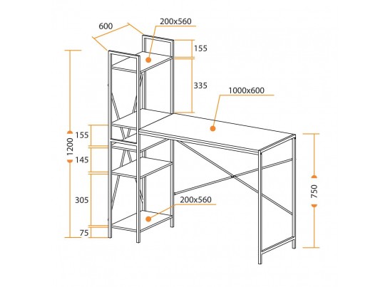 Cтол WD-07 (burnt/60*120*10) в Набережных Челнах