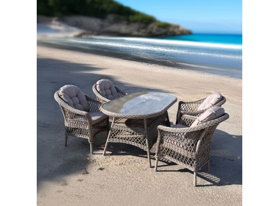 Комплект мебели T217/270/LV-217 Beige (4+1) с зонтом в комплекте в Набережных Челнах