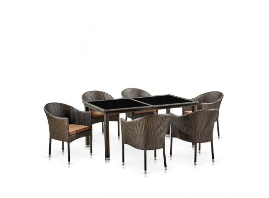 Комплект плетеной мебели T246A/Y350A-W53 Brown 6Pcs в Набережных Челнах
