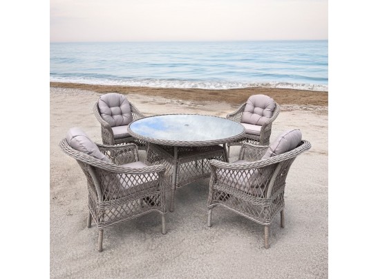 Комплект мебели T219/270/LV-217 Beige (4+1) с зонтом в комплекте в Набережных Челнах