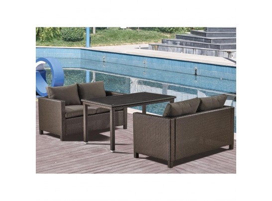 Обеденный комплект плетеной мебели с диванами T256A/S59A-W53 Brown в Набережных Челнах