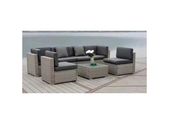 Плетеный модульный комплект YR822C Grey (подушка серая) в Набережных Челнах