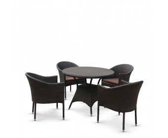 Комплект мебели из иск. ротанга T197ANS/Y350A-W53 Brown (4+1)