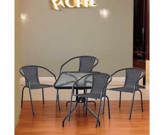 Комплект мебели Асоль LRC03/LRT04-70x70 Black (4+1)