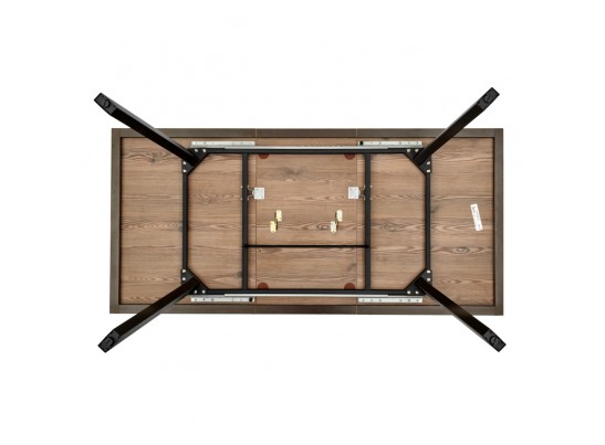 Стол Dublin раскладной 110-140х70х77 лиственница горная с чёрными ножками в Набережных Челнах