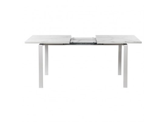 Стол Areal раскладной 140-180х80х75 белый мрамор с белыми ножками в Набережных Челнах