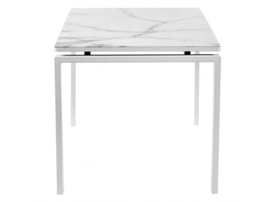 Стол Areal раскладной 140-180х80х75 белый мрамор с белыми ножками в Набережных Челнах