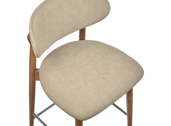 Стул полубарный Lucas 3 латте букле с ножками цвета орех в Набережных Челнах