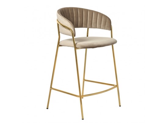 Комплект из 2-х стульев полубарных Turin латте с золотыми ножками в Набережных Челнах