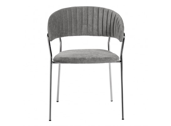 Комплект из 2-х стульев Turin серый вельвет с хромированными ножками в Набережных Челнах