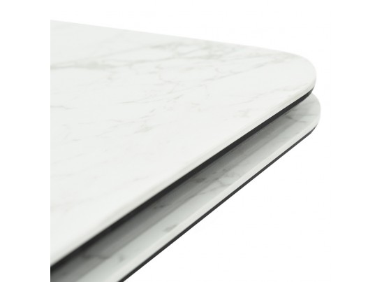 Стол Vito раскладной 120-184x80x75см, керамогранит белый мрамор, чёрный в Набережных Челнах