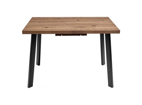 Стол Dublin раскладной 110-140х70х77 лиственница горная с чёрными ножками в Набережных Челнах
