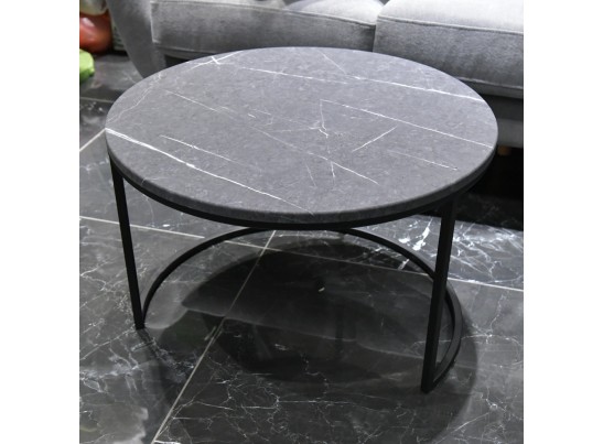 Набор кофейных столиков Tango серый мрамор с чёрными ножками, 2шт в Набережных Челнах