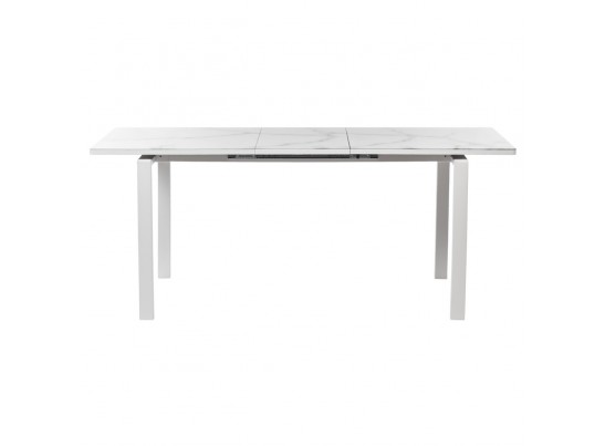 Стол Areal раскладной 140-180х80х75 белый мрамор с белыми ножками в Набережных Челнах