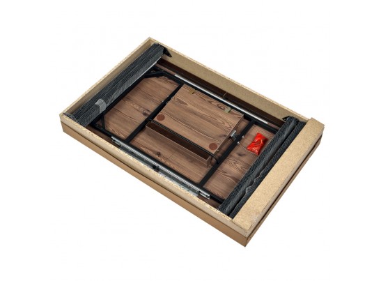 Стол Dublin раскладной 110-140х70х77 лиственница горная с чёрными ножками в Набережных Челнах