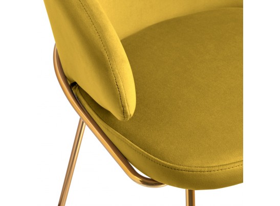 Стул-полукресло Emil горчичный с золотыми ножками в Набережных Челнах