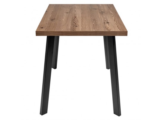 Стол Dublin раскладной 110-140х70х77 лиственница горная с чёрными ножками в Набережных Челнах