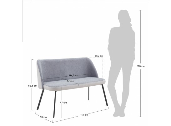 Диван-скамья Praga серая в Набережных Челнах