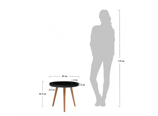 Столик кофейный Aurora чёрный в Набережных Челнах