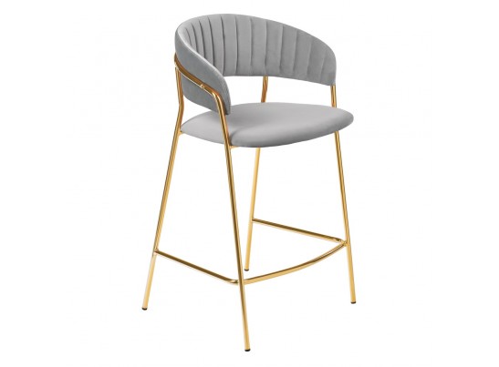 Комплект из 2-х стульев полубарных Turin серый с золотыми ножками в Набережных Челнах