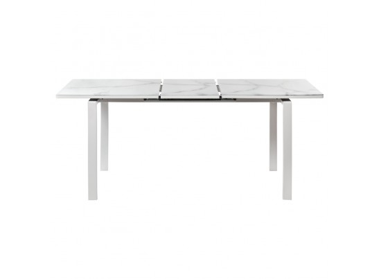 Стол Areal раскладной 140-180х80х75 белый мрамор с белыми ножками в Набережных Челнах
