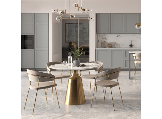 Комплект из 2-х стульев полубарных Turin латте с золотыми ножками в Набережных Челнах