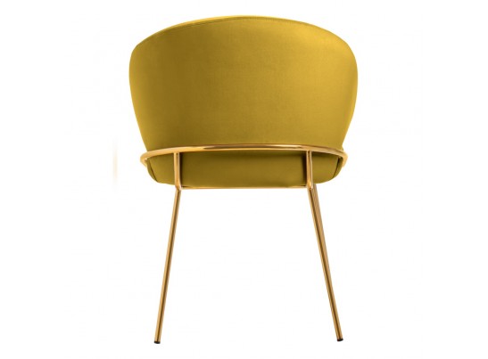 Стул-полукресло Emil горчичный с золотыми ножками в Набережных Челнах