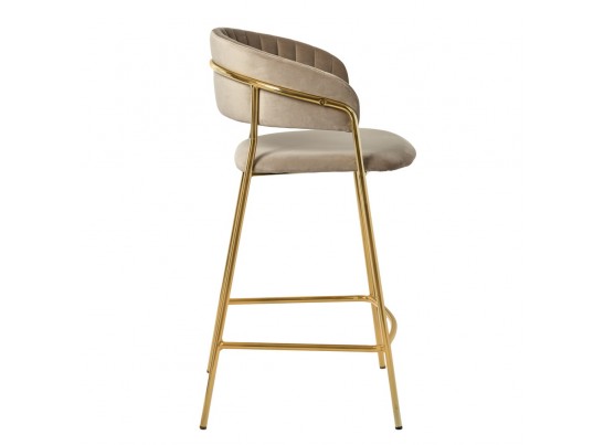 Комплект из 2-х стульев полубарных Turin латте с золотыми ножками в Набережных Челнах