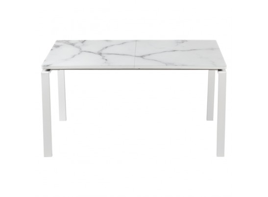 Стол Areal раскладной 140-180х80х75 белый мрамор с белыми ножками в Набережных Челнах