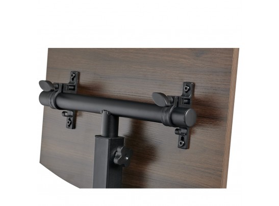 Стол многофункциональный на колёсах, 48x40 см, «РОЛЕТ», 1 ножка, регул.высота, мдф, металл, тёмн. дерево, чёрный в Набережных Челнах