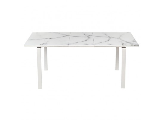 Стол Areal раскладной 140-180х80х75 белый мрамор с белыми ножками в Набережных Челнах