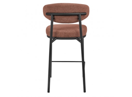 Стул полубарный Lucas 2 терракотовый шенилл с чёрными ножками в Набережных Челнах