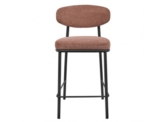 Стул полубарный Lucas 2 терракотовый шенилл с чёрными ножками в Набережных Челнах