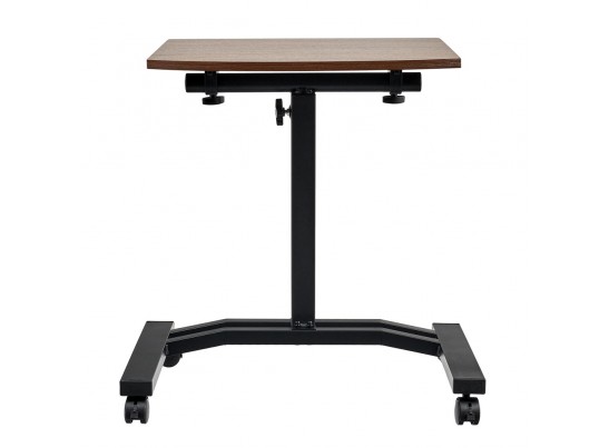 Стол многофункциональный на колёсах, 48x40 см, «РОЛЕТ», 1 ножка, регул.высота, мдф, металл, тёмн. дерево, чёрный в Набережных Челнах