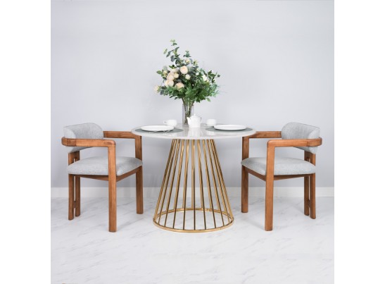 Стул Rich рогожка бежево-голубая с ножками цвета орех в Набережных Челнах