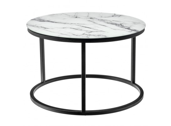 Набор кофейных столиков Tango белый мрамор с черными ножками в Набережных Челнах