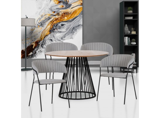 Стол Liverpool 110см, орех с чёрными ножками в Набережных Челнах