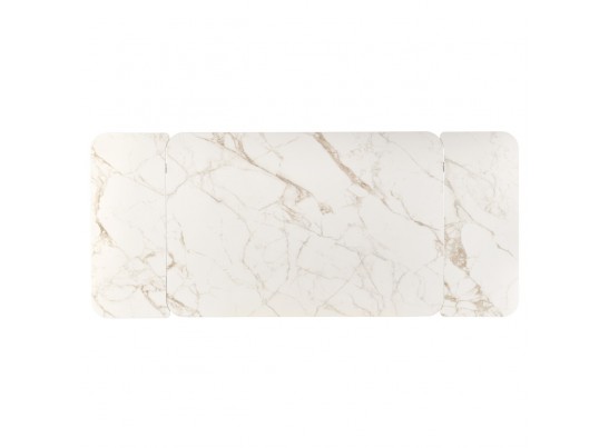 Стол Vito раскладной 120-184x80x75см, керамогранит белый мрамор, белый в Набережных Челнах