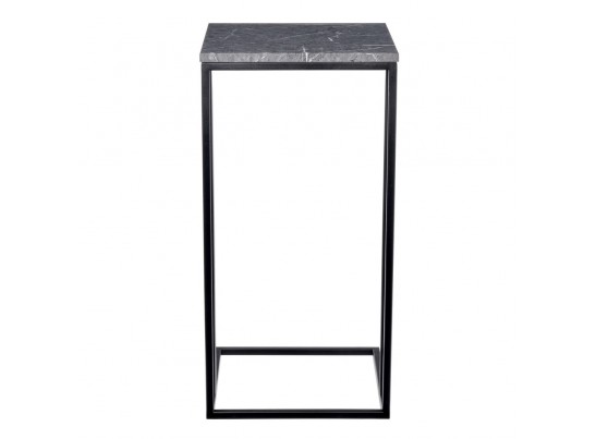 Придиванный столик Loft 35x35см, серый мрамор с чёрными ножками в Набережных Челнах