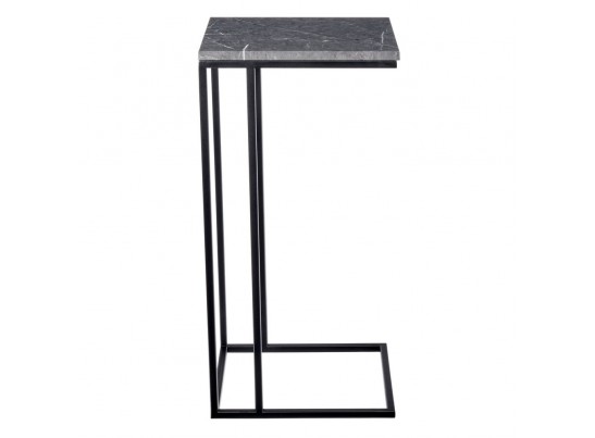 Придиванный столик Loft 35x35см, серый мрамор с чёрными ножками в Набережных Челнах