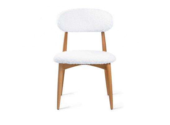 Стул Lucas белый искусственный мех с ножками цвета орех в Набережных Челнах