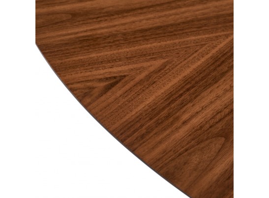 Стол Liverpool диам.110см, шпон орех лучевой набор, с чёрными ножками в Набережных Челнах